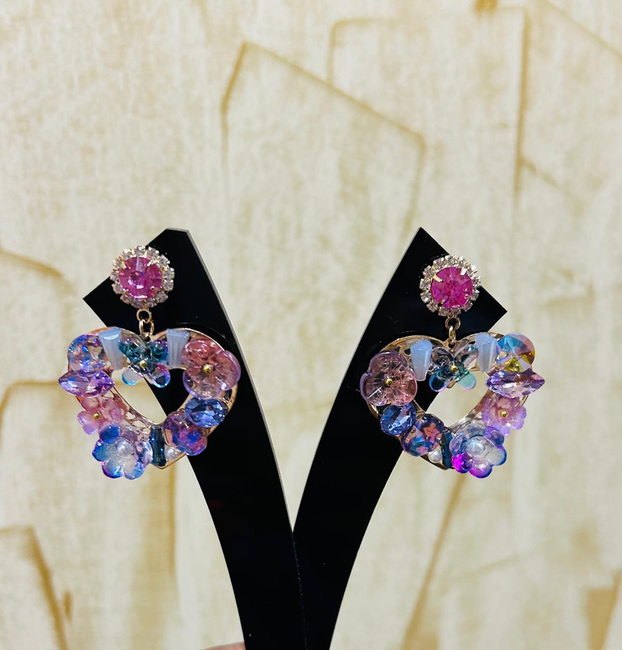 Floral Heart Earrings