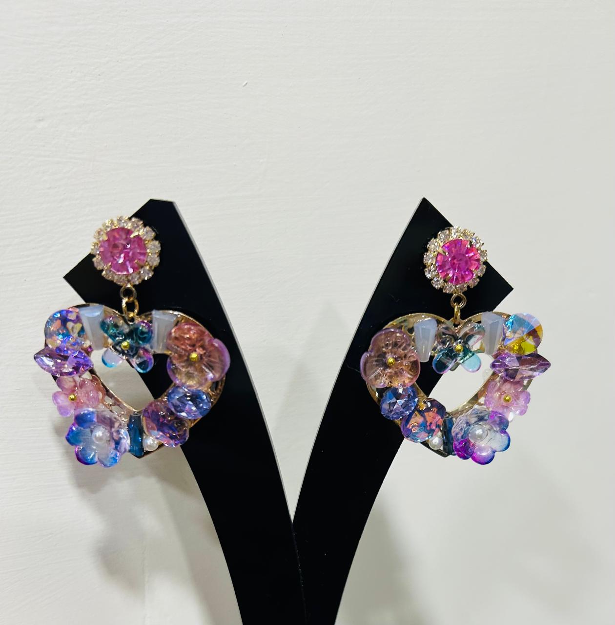 Floral Heart Earrings