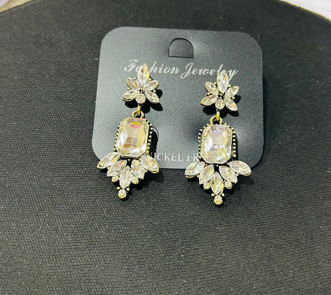 rectangular-cut crystal earrings