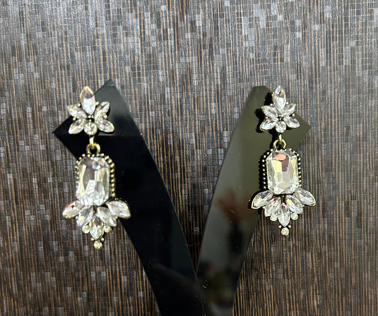 rectangular-cut crystal earrings